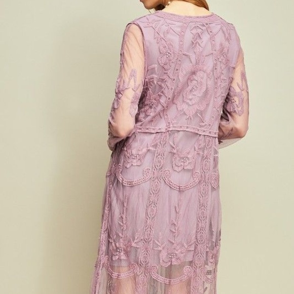 Lavender Entro Lace Dress DAKOTA VIOLA Maxi - Picture 2 of 4